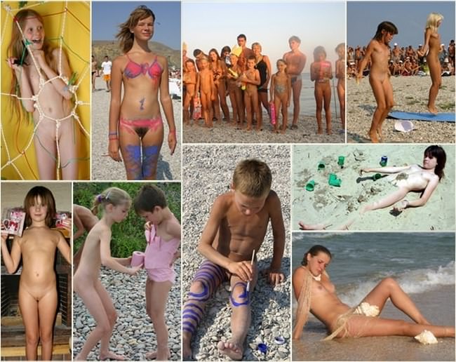 Young child gets painted - nudists photo gallery [Purenudism] (natirist beauty)